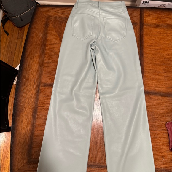 Express faux leather light blue wide leg pants- great condition, worn once - Picture 4 of 4